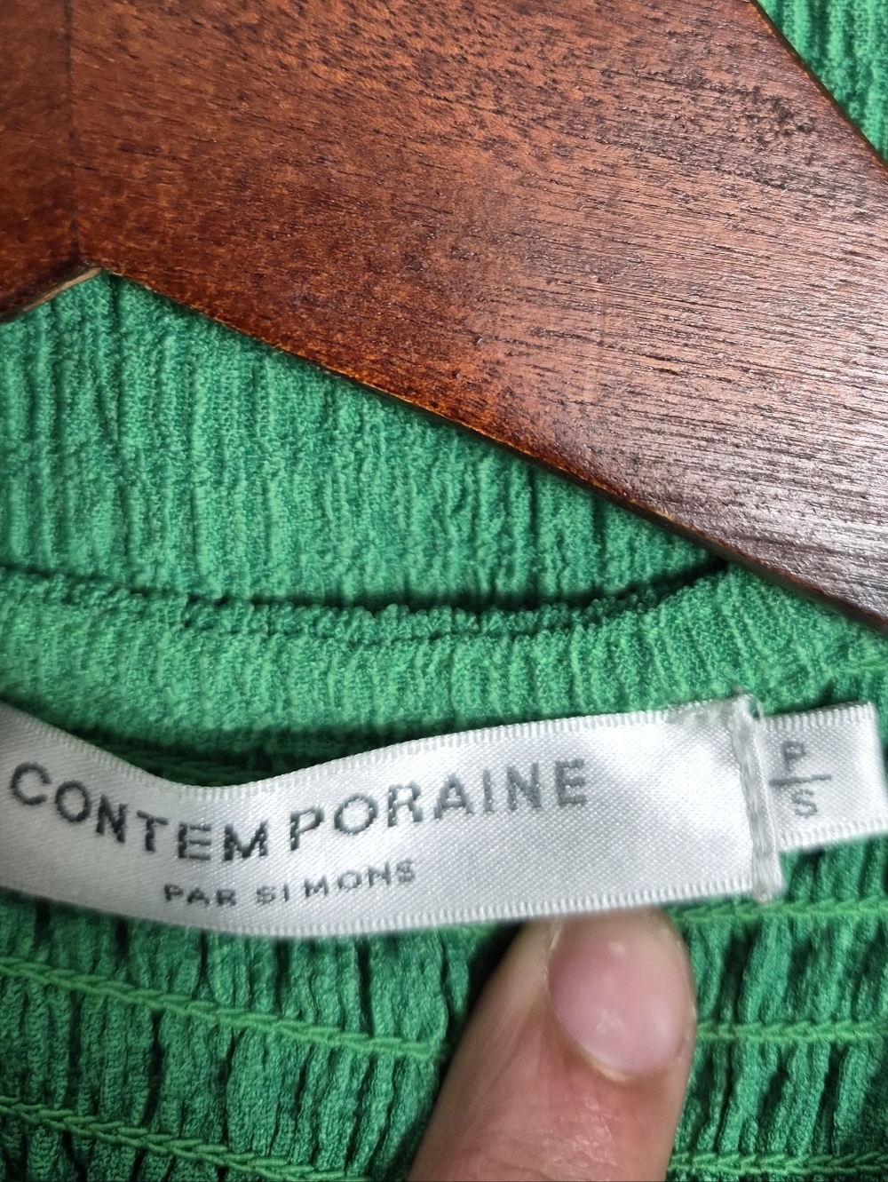 Simons Green Smocked Ruffle Sleeve Top - Picture 5 of 5